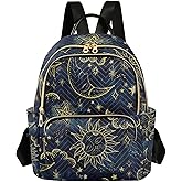 ALAZA Women Mini Backpack Purse Bag Lightweight Casual Daily Travel Backpack Sun Moon Boho Cosmos Astrology Back Pack Fashion Multipurpose Shoulder Bag,S