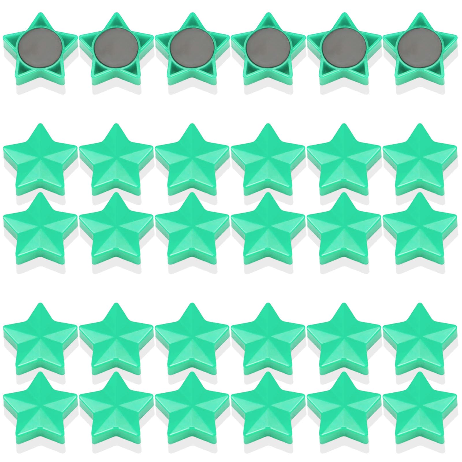 PYJLBX 30Pcs Fridge Magnets – Strong Mini Magnets for Whiteboard, Notice Board, Crafts – Heavy Duty Small Cute Magnets for Adults, Kitchen, Office, Home – Decorative Magnet Magnetic Dots (Star, Green)