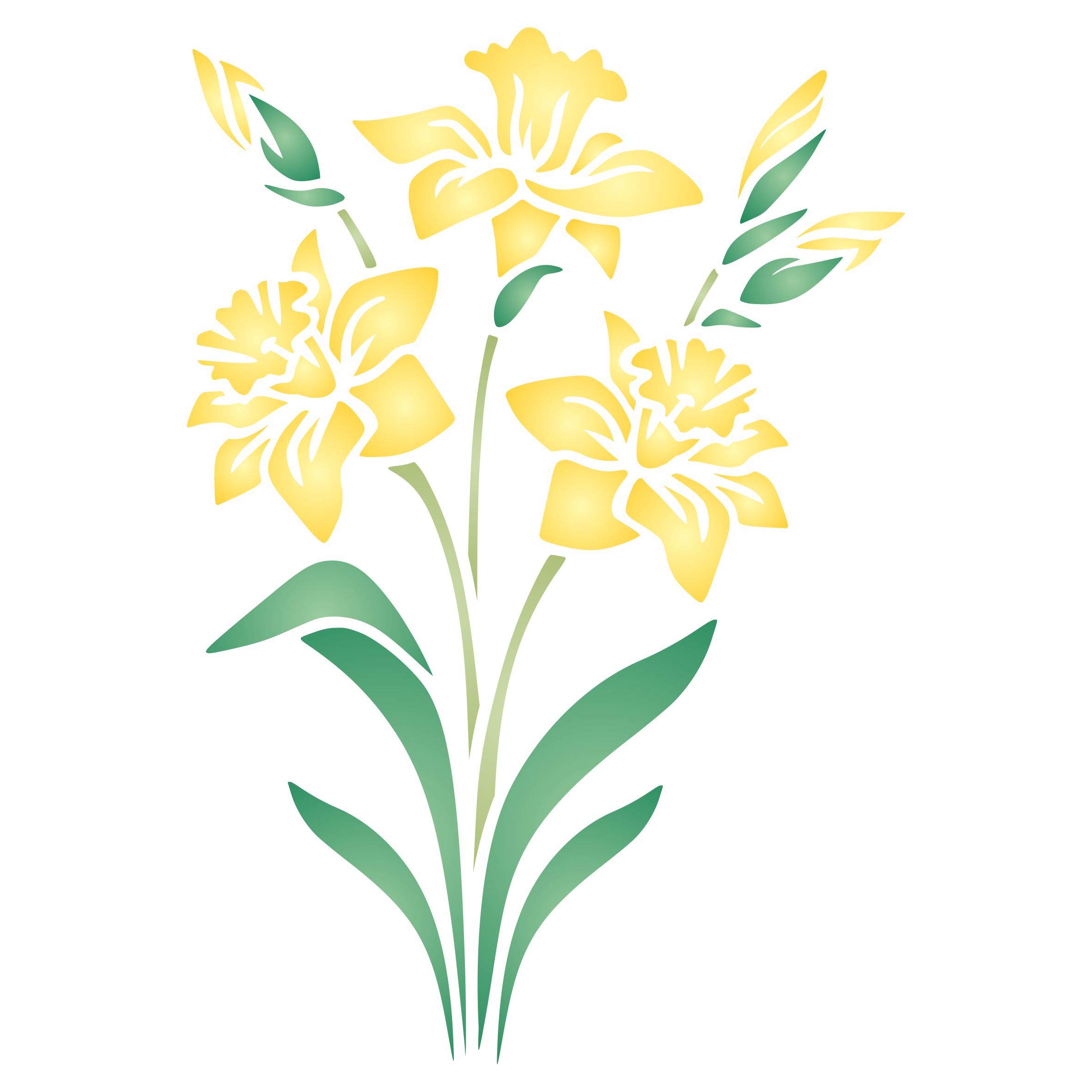 Daffodil Stencil, 20.32 x 29.21 cm (L) - Spring Flower Floral Perennial Stencils