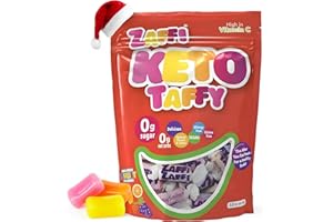 ZOLLIPOPS Zaffi Keto Taffy Sugar Free Candy - Dye Free, Keto & Diabetic-Friendly, Dentist-Approved Treats for Kids (Natural Fruit Flavor, 5 oz)