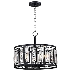 Giiland Modern Crystal Chandeliers, 4 Lights Black