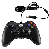 Meriton Wired USB Game Controller Gamepad Game Joystick Joypad for Microsoft Xbox 360/Slim & Windows PC (Black)