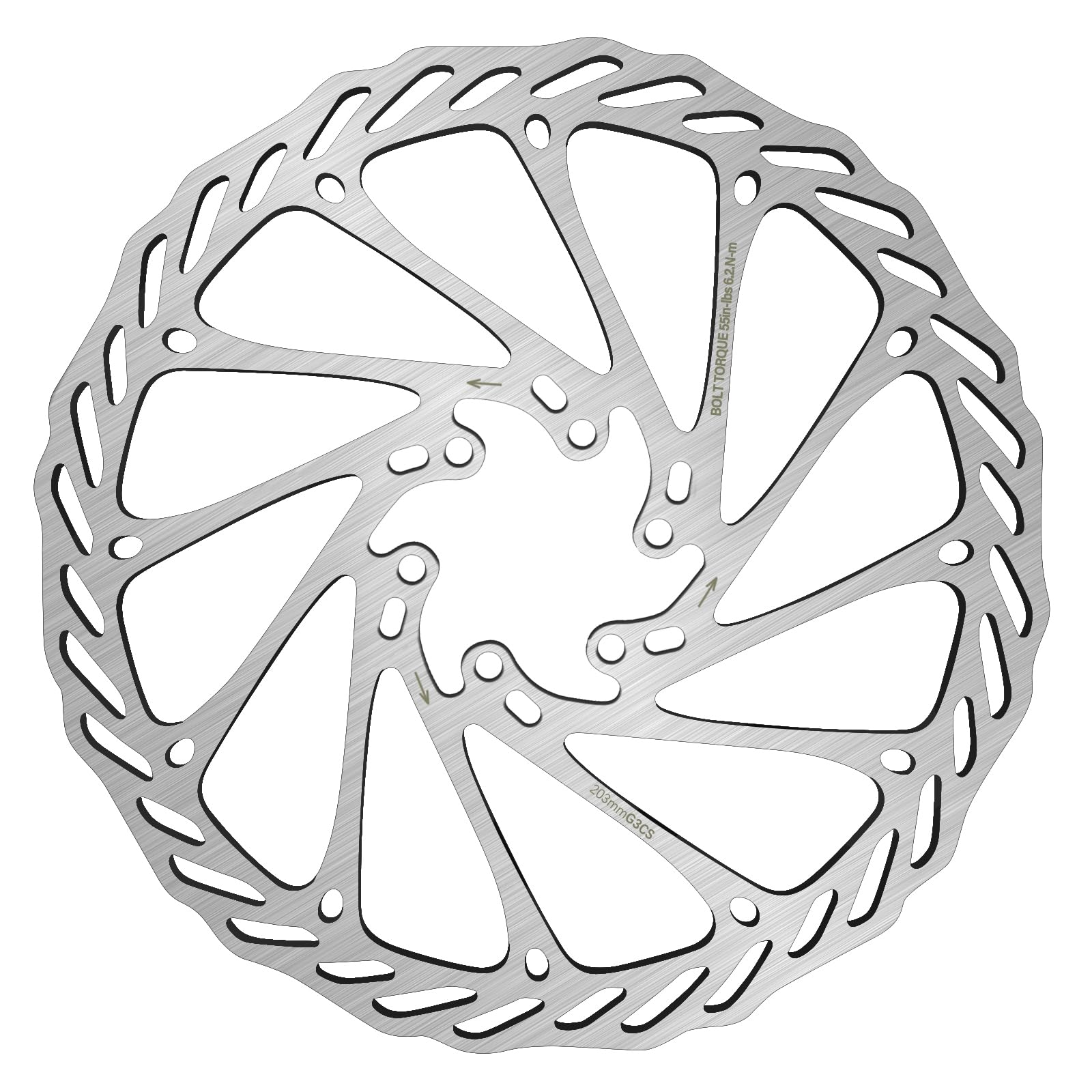 Photo 1 of BUCKLOS 140mm 160mm 180mm 203mm MTB Disc Brake Rotor with 6 Bolts, Bicycle Brakes Stainless Steel Rotors M5 Screws, Opposite Hole Distance 44mm, fit Mountain Road Bikes MTB BMX