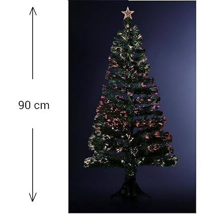 künstlicher leuchtender Weihnachtsbaum mit Nadeloptik + 88 leuchtende Fasern (Nadeln) mit wechselndem Licht - geliefert mit S