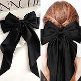 AYNKH 2 PCS Big Bow Hair Clips with Long Silky Satin French Barrette view 5