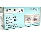 Delfanti Milano • HYALURONIC • Age Defying DUO pack • Day + Night Creams • Face, Neck Décolleté Moisturizing Cream for Firming, Tightening and Wrinkles • Made in Italy
