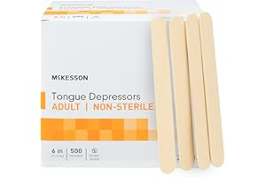 McKesson Tongue Depressors [500 Count] Adult Size, Non-Sterile, Wood, Unflavored, Splinter-Free, 6 in – Use for Medical, Arts, Crafts, Spa