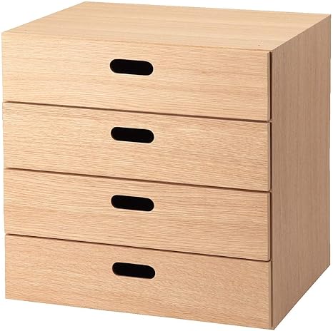 Amazon Co Jp 無印良品 スタッキングチェスト 引出し 4段 オーク材 幅37 奥行28 高さ37cm ホーム キッチン