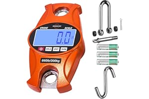 MODERN STEP Digital Hanging Scale 660 LB 300 KG Cast Aluminum Case - Professional Heavy Duty Waterproof Fish Scale - Portable Durable Crane Scale for Luggage Weight Suitcase Hunting Farm Bow Fishing Scale