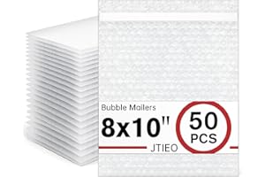 JTIEO 50 Pack Bubble Mailers 8x10" Thick Padded Envelopes Large Mailing Envelopes Clear Bubble Padded Cushioning Mailers Bubble Bags for Packaging Small Business