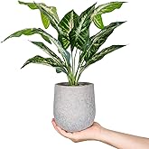 Der Rose 16'' Fake Plants Artificial Potted Greenery Faux Plants for Office Desk Home Bathroom Decor