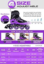 PAPAISON Adjustable Inline Skates for Kids and