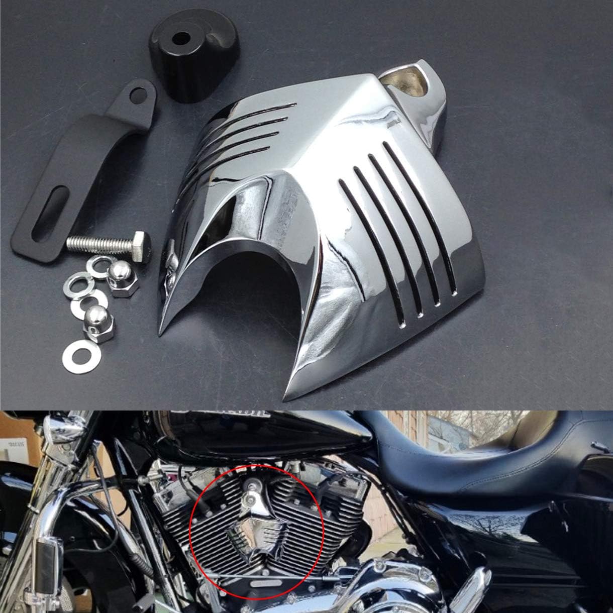 HTTMT MT246001CD Chrome Horn Cover Compatible with Harley