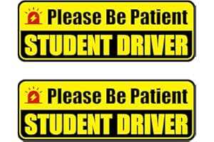 Lusinus Student Driver Magnet for Car - 2 Pack Please Be Patient Reflective Magnetic Bumper Sticker Set - Removable Novice Driver Safety Attention Sign - Weather-Resistant
