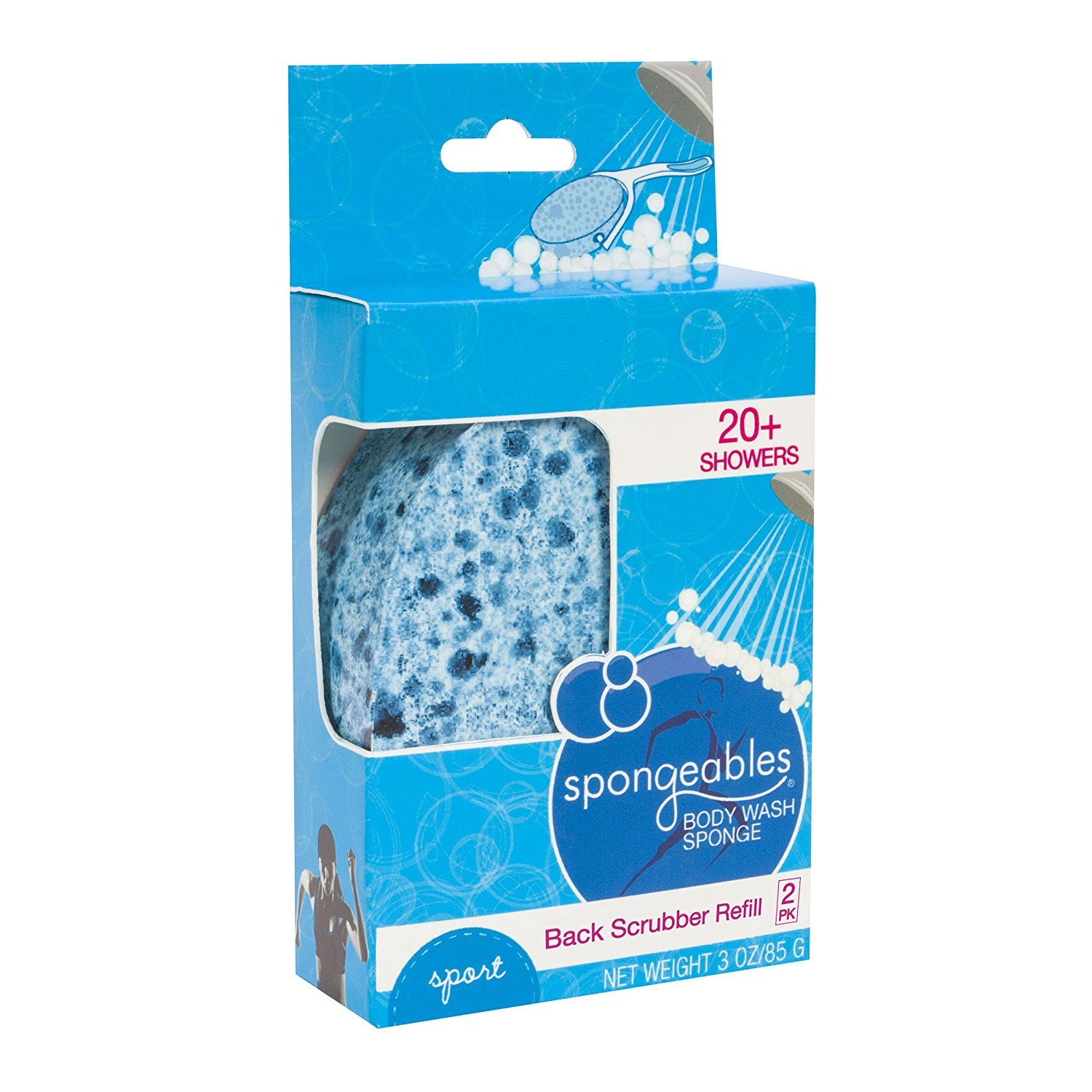 Spongeables 40 Plus Back Scrub Infused Sponge Refills with