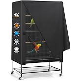 Zettum Bird Cage Cover - 600D Bird Cage Covers for Night Heavy Duty &amp; Waterproof, Fade-Resistant Pet Bird Cage Cover Accessory for Parakeet, Parrot, Cockatiel and More Finches - 33 x 23 x 40 Inch