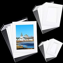 12 Sets White Picture Mat Set, 5 x 7 Inch, 8 x 10