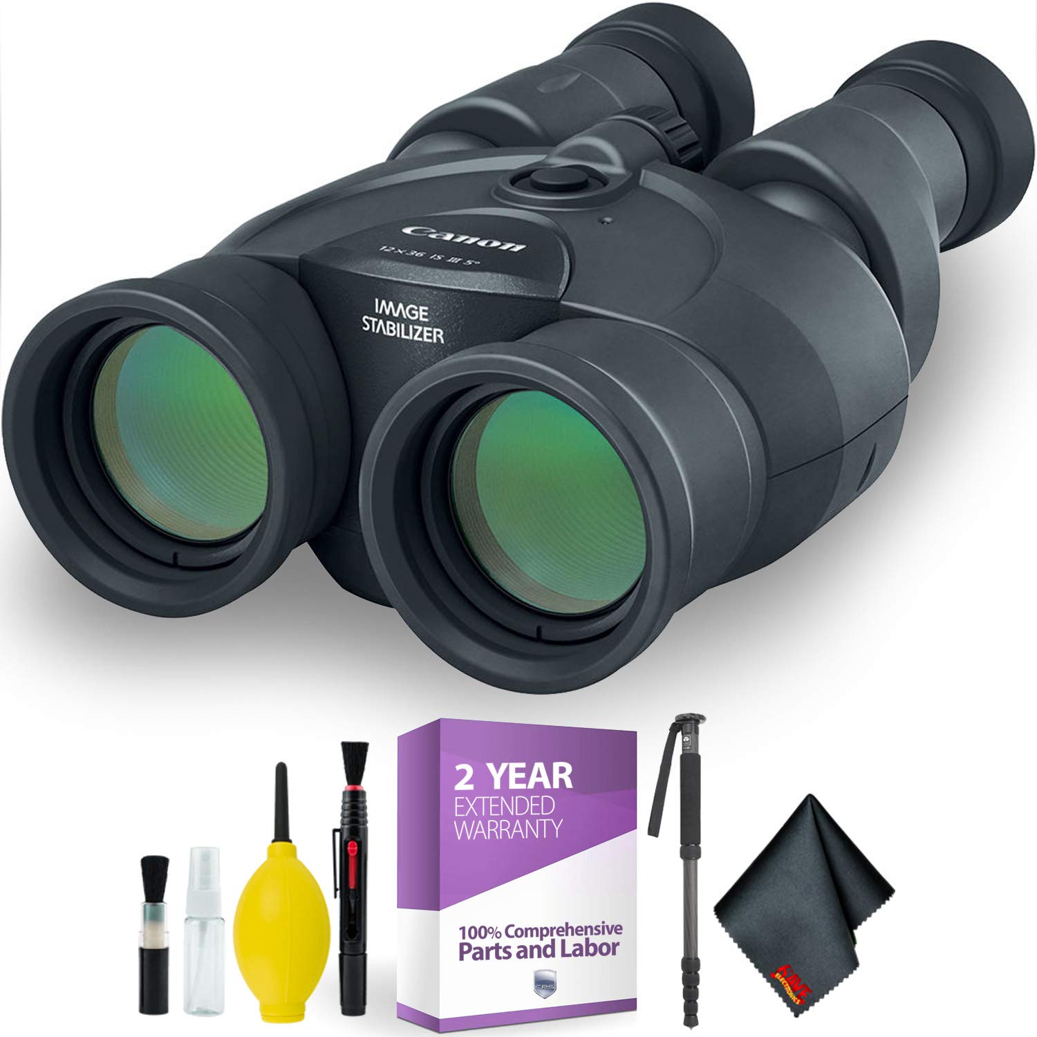 Canon 12x36 is III Image Stabilized Binocular + Cleaning Kit Bundle009