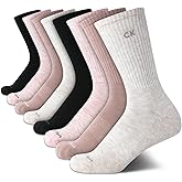 Calvin Klein Womens Crew Socks - 8 Pack Soft Cushioned Athletic Crew Socks for Women for Running and Workout