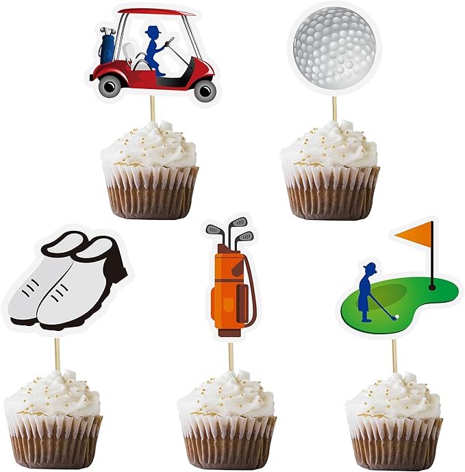 30 PCS Golf Cupcake Toppers Golf Cupcake Picks Golf Themed Cupcake