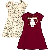 Harry Potter Girls 2 Pack Skater Dresses Toddler to Big Kid Sizes (4T - 14-16)