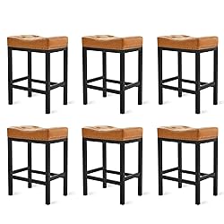 LUE BONA Counter Height Bar Stools, 24 Inch Saddle