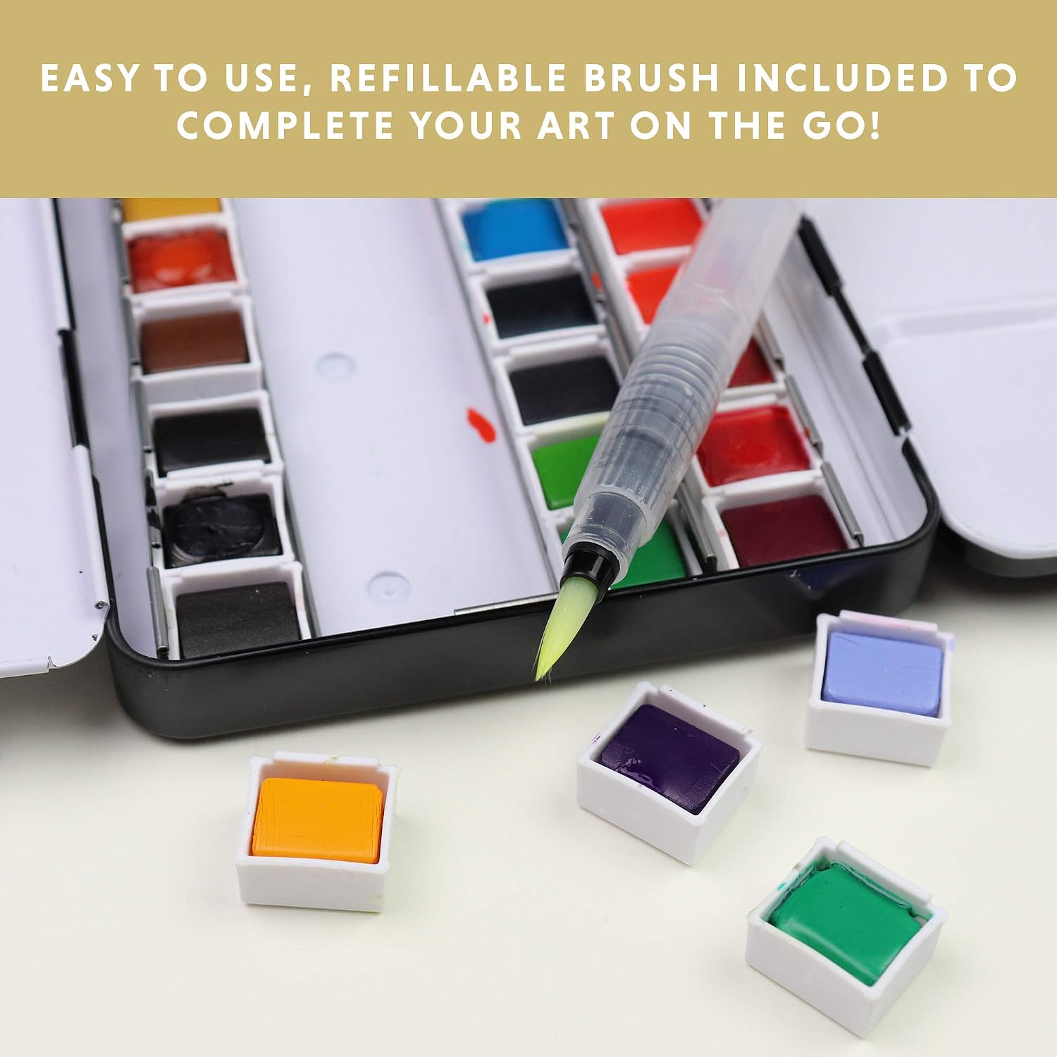 Vibrant 36 Include Pans Half Artists! For Set Paint 36 Watercolor Watercolors Palettes Color And Calligraphy & Sumi Brushes,Drawing For Your Style Of Play At The Cheapest Prices - Www.klevering.com