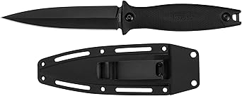 Kershaw Secret Agent fixed blade with black oxide coating and leg carry sheath