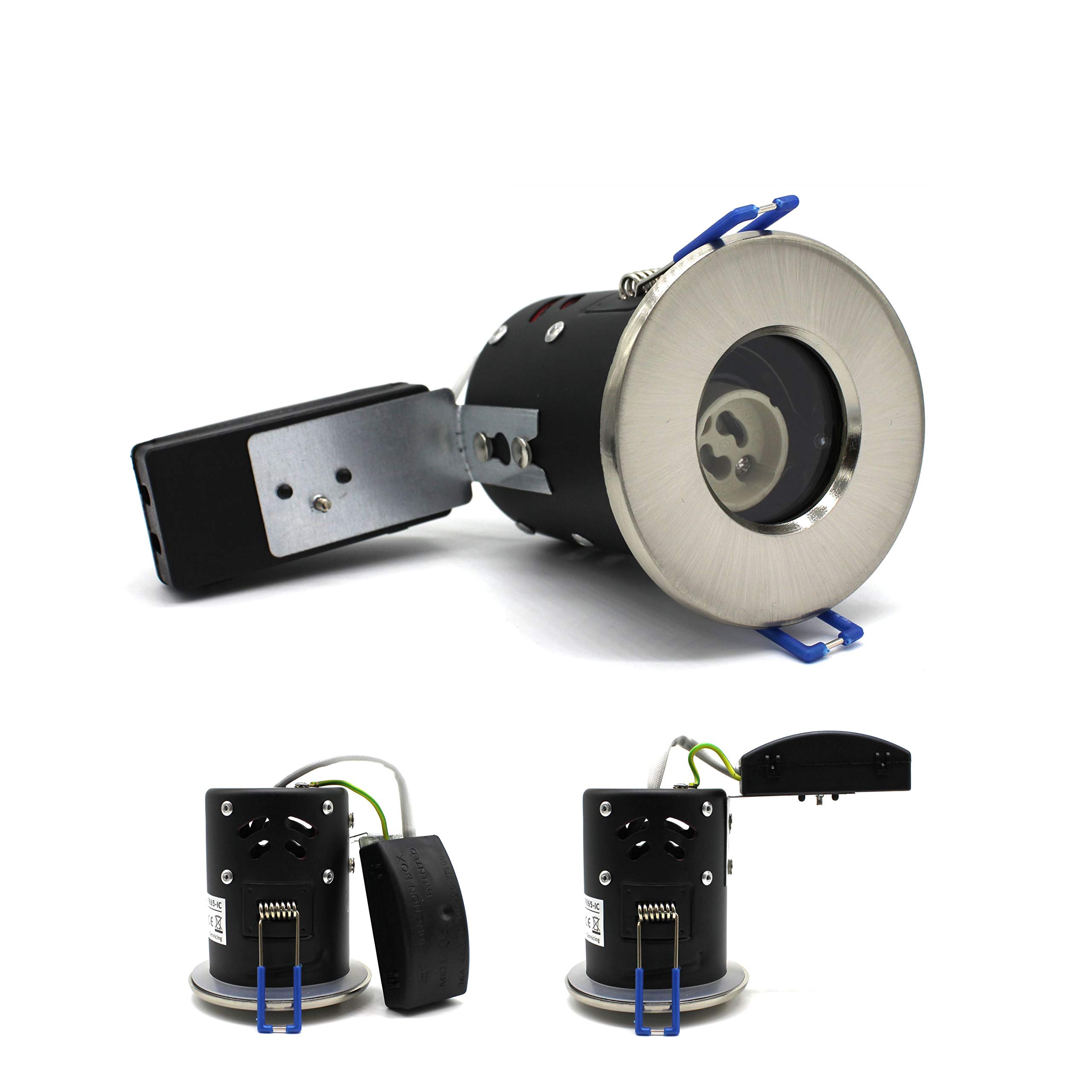 sanlumia 2 X LED Fire Rated Downlight Can GU10 Recessed Ceiling Twist & Lock Interchangeable Downlight IP65 Black