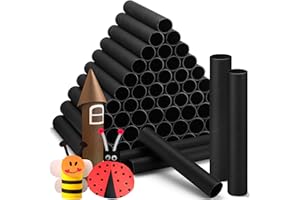 MotiMind 60 Pcs Cardboard Tubes for Craft 2 Size Empty Paper Towel Rolls Cardboard Toilet Paper Tubes Bulk for DIY Projects(Black,1.4 x 10 Inch, 1.6 x 10 Inch)