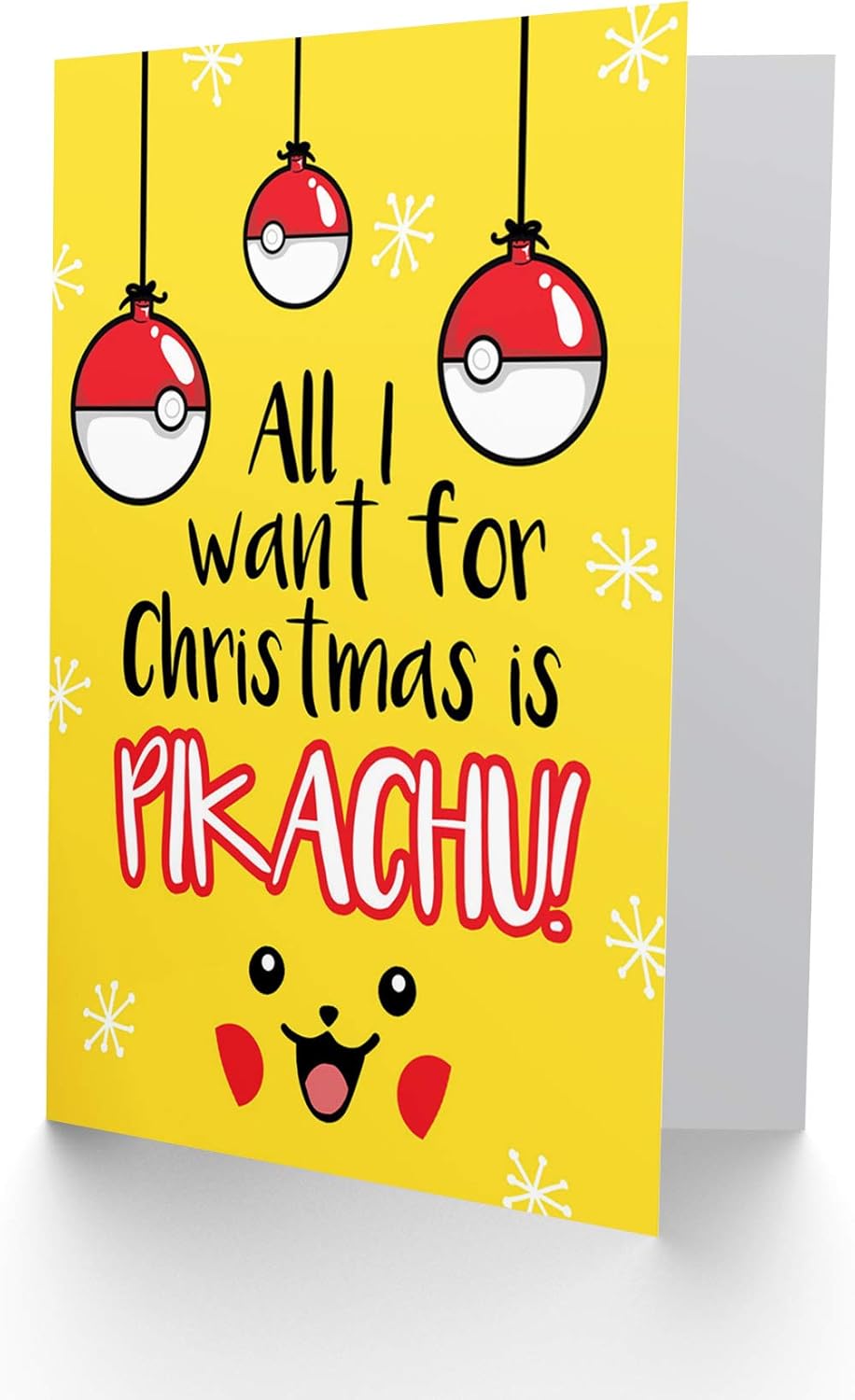 Wee Blue Coo ALL I WANT FOR CHRISTMAS CARD CP3116, Christmas Pokemon Pikachu, 17.5 x 12.5 cm - Image 3