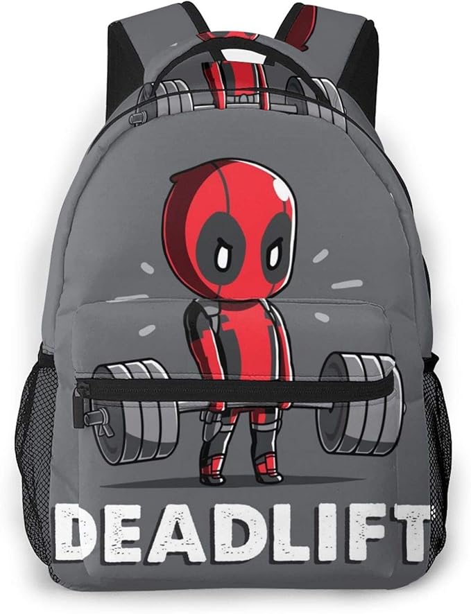 Deadpool Deadlift Weightlifting Casual Backpacks,Backpack Lightweight