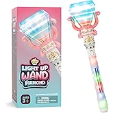 IPIDIPI TOYS Light Up Spinning Diamond Wand, Rotating Magic Princess Toy - Party Favors, Gift Set, Birthday Surprises - Sensory Pretend Play Fairy Wand for Kids Girls and Boys