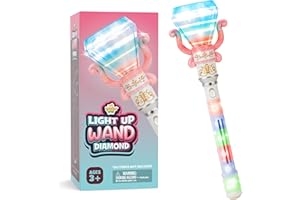 IPIDIPI TOYS Light Up Spinning Diamond Wand, Rotating Magic Princess Toy - Party Favors, Gift Set, Birthday Surprises - Sensory Pretend Play Fairy Wand for Kids Girls and Boys