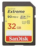 Tarjeta de memoria SanDisk Extreme SDHC de 32 GB con hasta 90 MB/s, Class 10 y U3 y V30