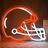 Koutps Orange Helmet Neon Signs Football Helmet Neon Sign for Wall Decor Dimmable Football Neon Sign Sports Neon Signs for Bedroom Gamer Room Man cave Rugby Gifts LED Signs for Teens Boys