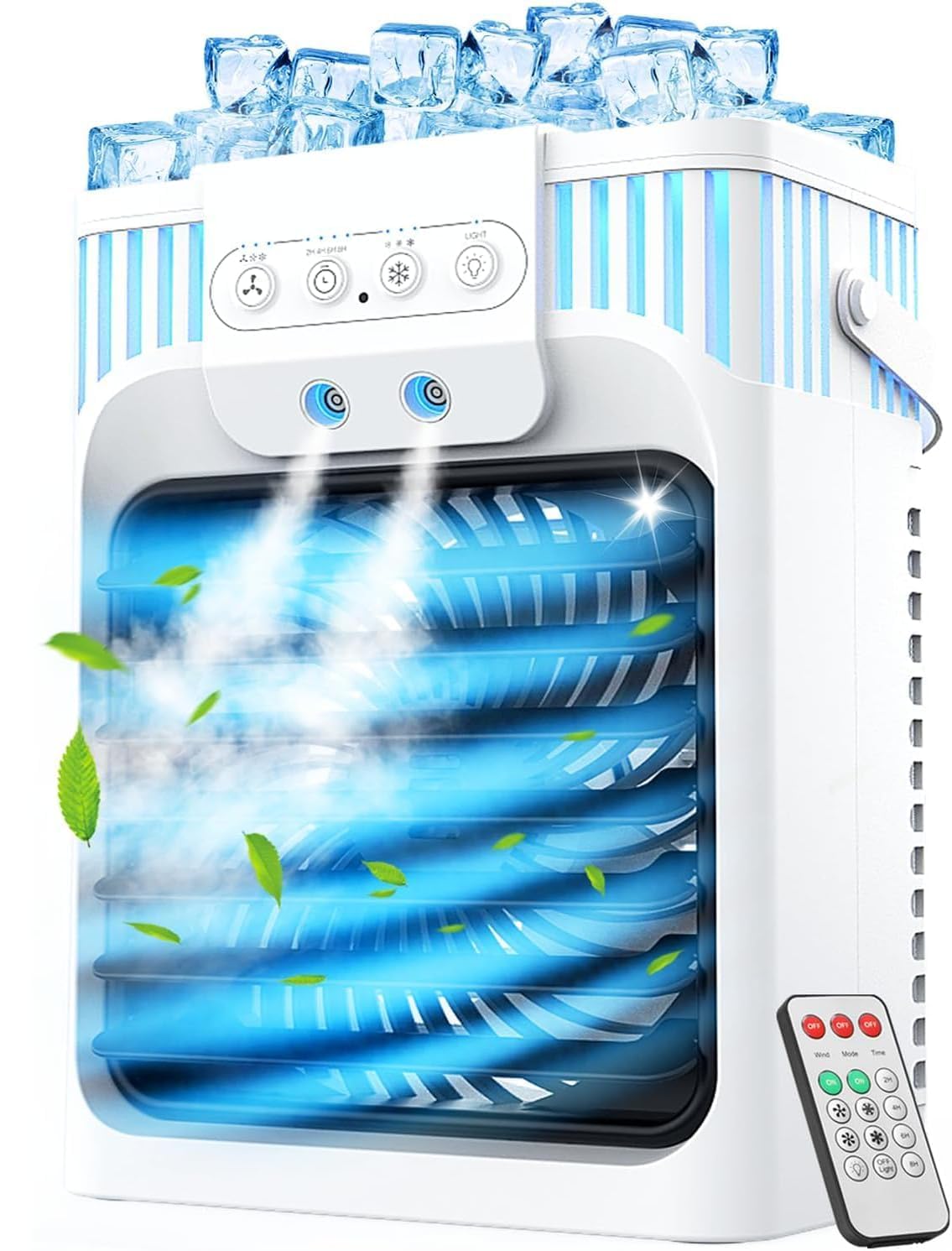 Photo 1 of Portable Air Conditioners, 3 Speeds, 3 Mist Settings, 40oz Large Water Tank, 2~8h Timer & 7-color Ambient Lights, Air Conditioner Portable, Personal Small Mini Air Cooler for Room Bedroom