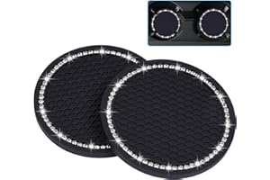 Bling Car Coasters, Wisdompro 2 Pack PVC Car Cup Holder Insert Coaster - Anti Slip Universal Vehicle Interior Accessories Cry