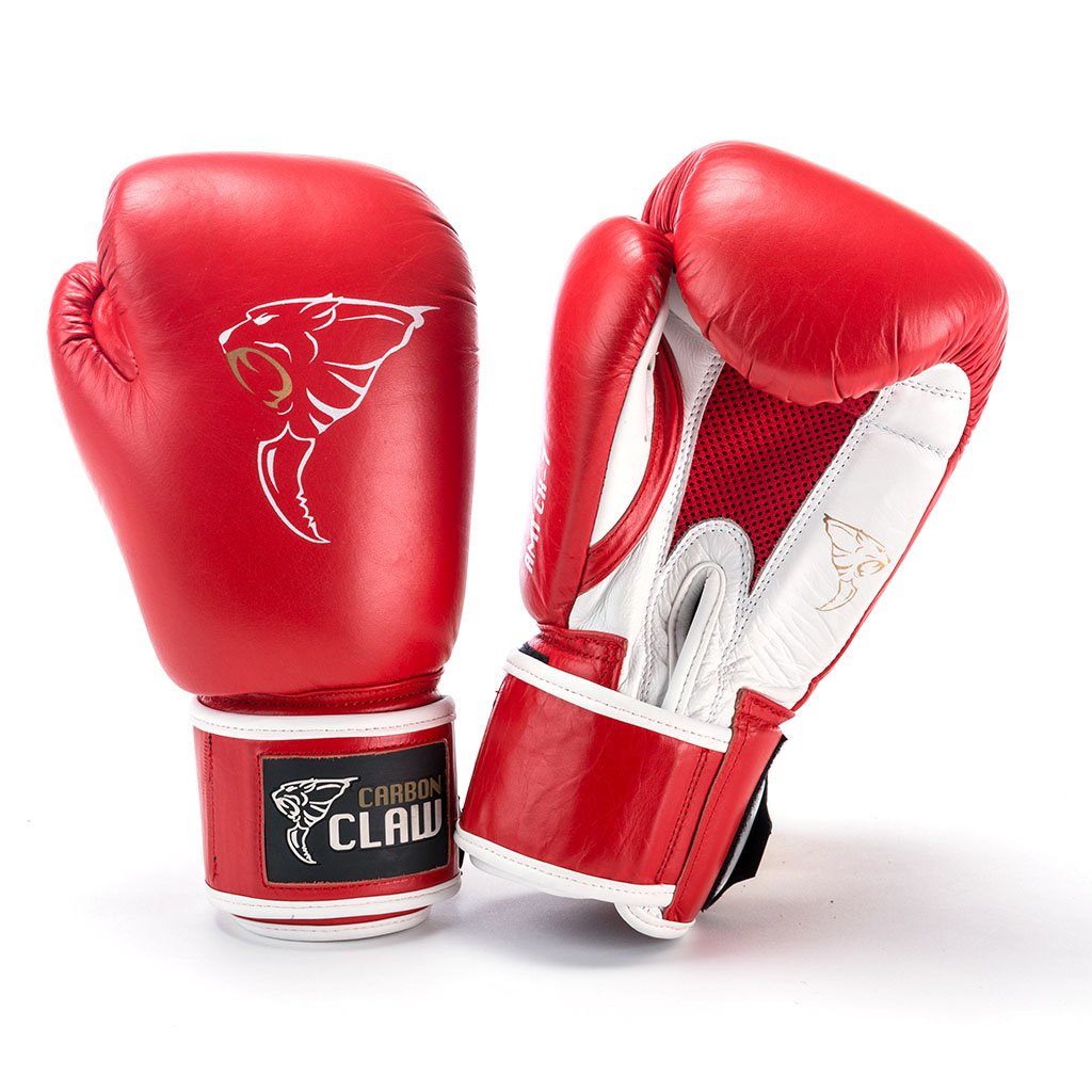 Carbon Claw AMT Leather Sparring Gloves Red - 10oz