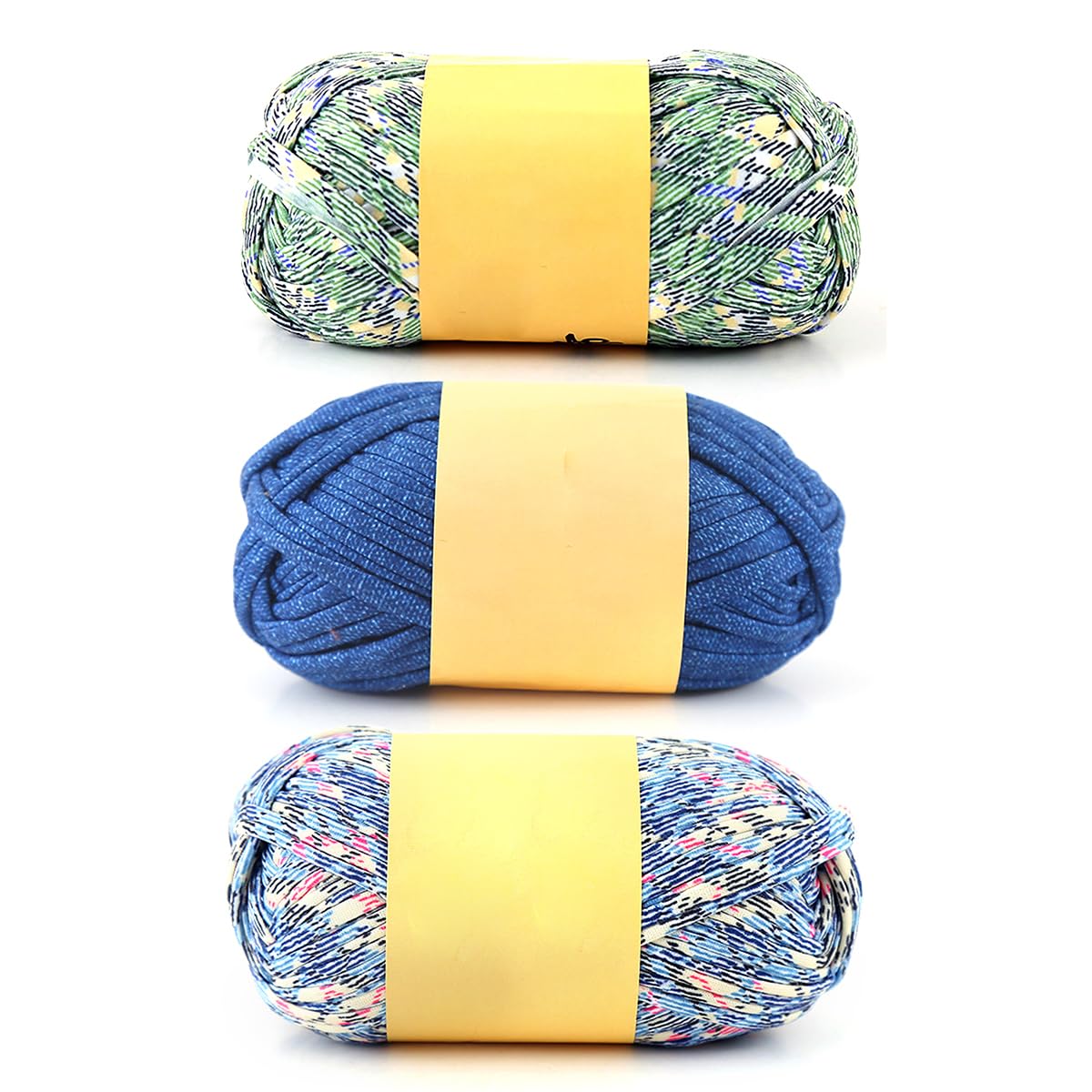 iSuperb 3PCS T-Shirt Yarn, Soft Elastic Fabric Cloth Knitting Yarn for Crochet, Knitting, Hand DIY Crafts, Carpet Making & Crochet Fabric Ribbon