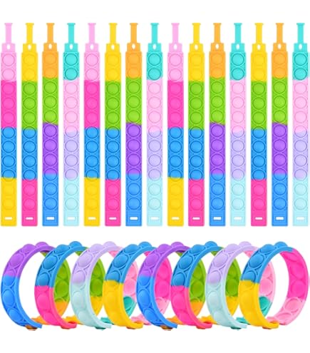 Pack De 24 Pulseras Sensoriales De Cremallera En Colores Neón – Juguetes Antiestrés Para Niños, Regalos De Fiesta, Cumpleaños, Favores Y Bolsas De Golosinas