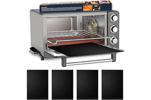 MEEGOO Toaster Oven Liner - Nonstick Oven Liners for Bottom of Electric, Gas, Microwave & Toaster Ovens, Toaster Oven Accessories, Prevent Spillovers, Dishwasher Safe(4 Pack, 11" x 9"）