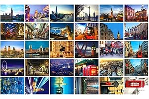 HOSTEESSCHOICE Travel postcards,Set of 30 Post cards variety pack depicting from Around the World Famous Travel Sites,Assorted Postcards Bulk, 4 x 6 -London