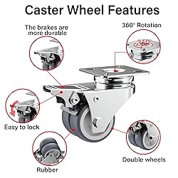 ASHGOOB Caster Wheels, 2inch Casters Set of 48