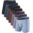 DAVID ARCHY Mens Underwear Rayon Made from Bamboo 7-Pack, Wicking-Moisture & Cool Boxer Briefs with Support Fly Pouch
