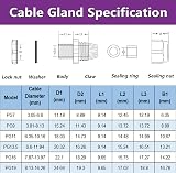 Gebeldet PG7 Plastic Cable Glands Black 3-6.5mm Waterproof Wire Connectors Pack view 5