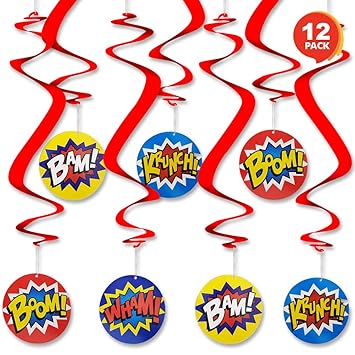 Amazon Com Artcreativity Superhero Dangling Swirls Pack Of 12