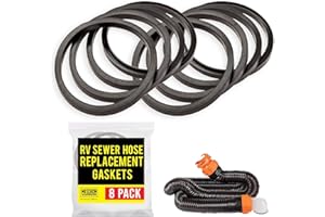 Mission Automotive RV Sewer Hose Replacement Gaskets - Elbow Seals for RV Sewer Hose Fittings - Odor-Tight Seal for Waste Line Gasket - Compatible with Camco RhinoFLEX & Easy-Slip - Pack of 8
