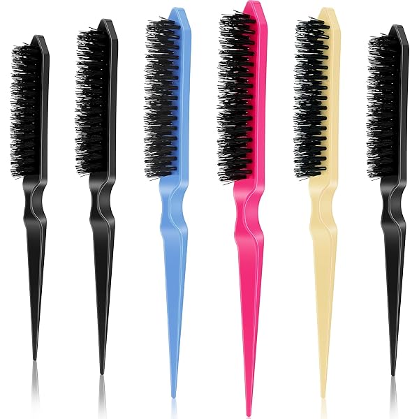 2 Stück Salon Teasing Back Haarbürsten – Nylon & Wildschweinborsten, Holzgriff
