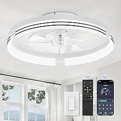 ZMISHIBO Low Profile Ceiling Fans with Lights and
